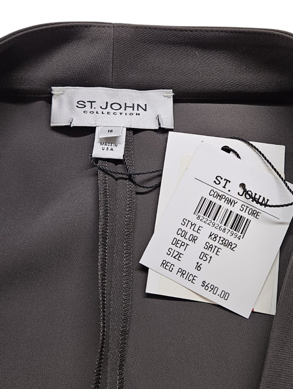 St. John Collection Wide-Leg Cropped Trousers in Sate Brown Size 16 NWT - Picture 4 of 9